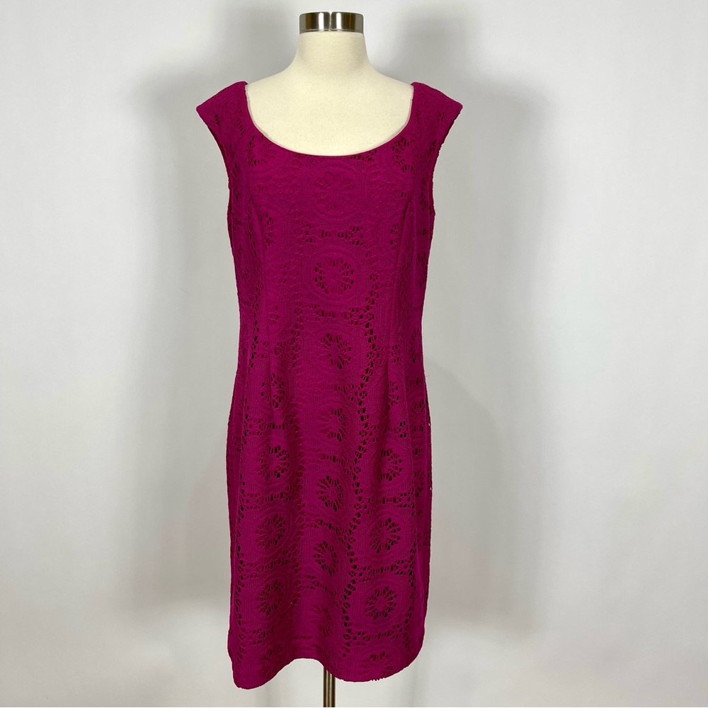 Adrianna Papell Fuchsia Lace Dress